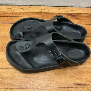 Birkenstock Thongs Black Size 37 EUC, leather